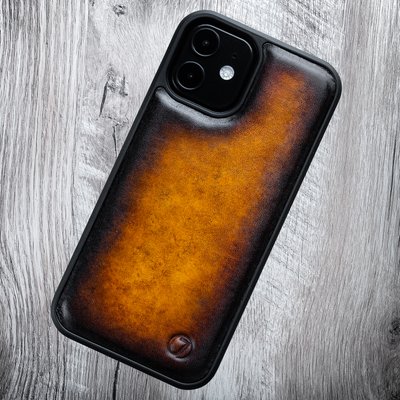 Natural Leather Exclusive Bumper Case for Xiaomi Mi Series Hand-Painted | Gold SKU0020-10 photo
