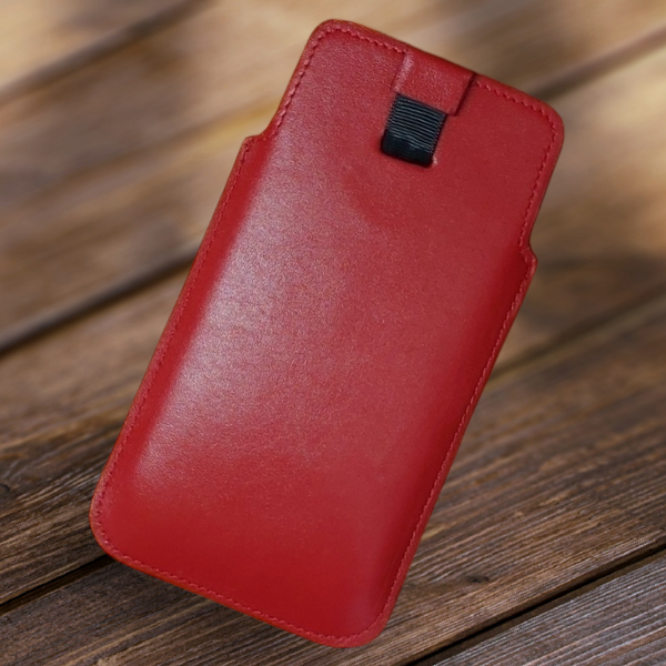 Чохол карман з натуральної шкіри Red для Samsung A Series ручної роботи | Червоний SKU0010-15 фото