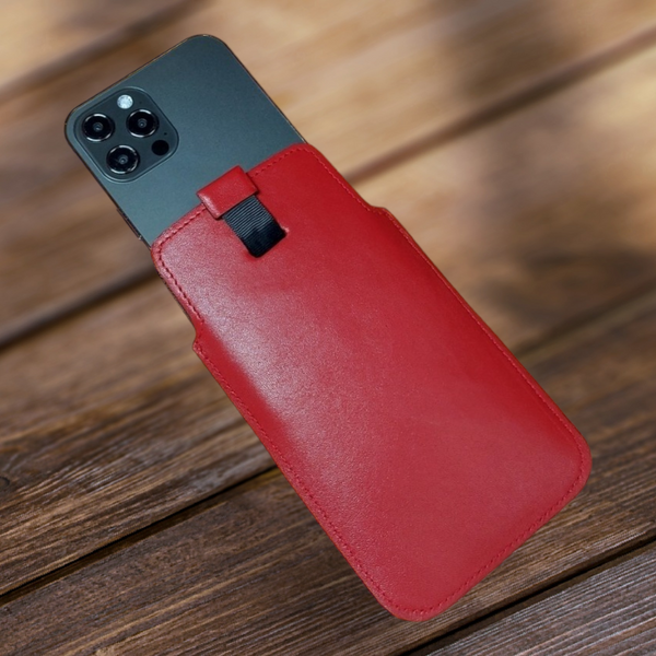 Чохол карман з натуральної шкіри Red для Samsung A Series ручної роботи | Червоний SKU0010-15 фото