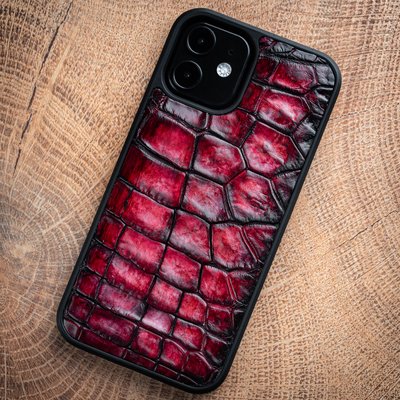 Crocodile Leather Case "Crocco" for Xiaomi Mi Series Painted | Red SKU0020-11 photo