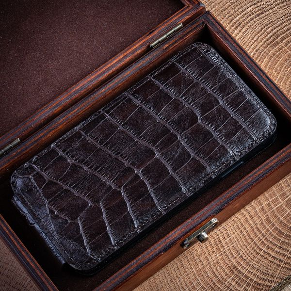Чохол фліп Liberty із натуральної шкіри під крокодила Samsung M Series | Коричневий SKU0030-5 фото