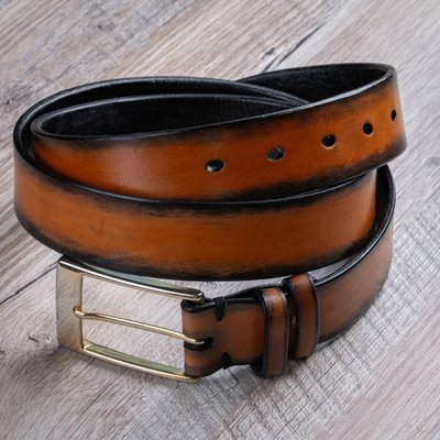 Genuine calf leather belt Gradient Four | Brown SKU0070-6 photo