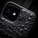 Чохол бампер зі шкіри алігатора Alligator для Apple Iphone ручна робота | Чорний SKU0020-2 фото 4