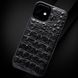 Чохол бампер зі шкіри алігатора Alligator для Apple Iphone ручна робота | Чорний SKU0020-2 фото 1