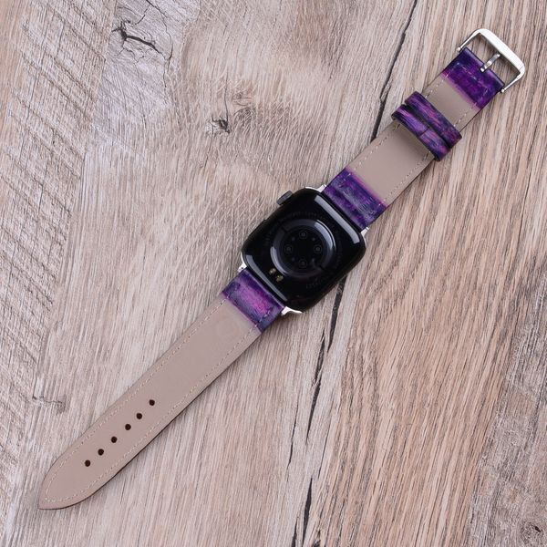 Ремінець із натуральної шкіри Purple для годинника Apple Watch (series 8/7/SE/6/5/4/3/2) SKU0040-13 фото