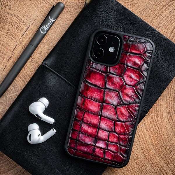 Crocodile Leather Case "Crocco" for Xiaomi Series Painted | Red SKU0020-11 photo