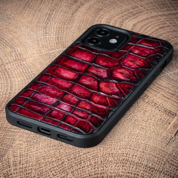 Чехол накладка из кожи крокодила Crocсo для Xiaomi Series окрашен | Красный SKU0020-11 фото