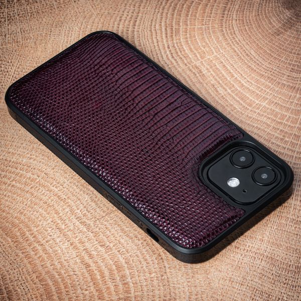 Handcrafted Iguana Leather Bumper Case for Xiaomi Mi Series | Bordeaux SKU0020-4 photo