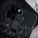 Чехол карман из кожи крокодила Crocodille для Apple Iphone ручной работы Черный SKU0010-1 фото 8