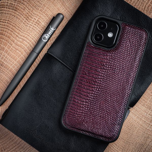 Handcrafted Iguana Leather Bumper Case for Samsung A Series | Bordeaux SKU0020-4 photo