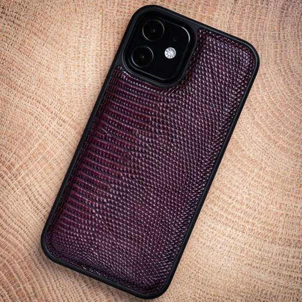 Handcrafted Iguana Leather Bumper Case for Samsung A Series | Bordeaux SKU0020-4 photo