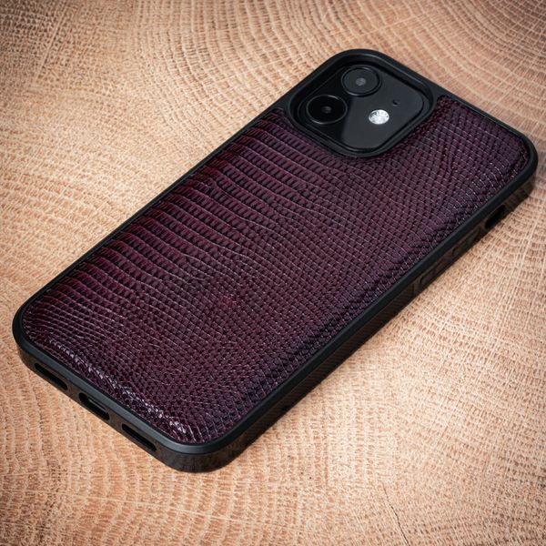 Handcrafted Iguana Leather Bumper Case for Xiaomi Series | Bordeaux SKU0020-4 photo