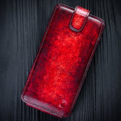 Чехол флип Exclusive из натуральной кожи для Samsung A Series ручной работы | Красный SKU0030-1 фото