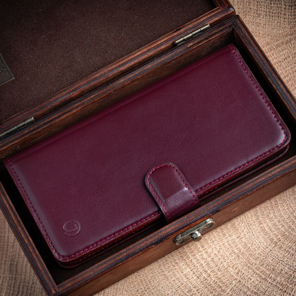 Classic handmade leather book сases ELITE for Samsung Series S | Bordeaux SKU0001-1 photo