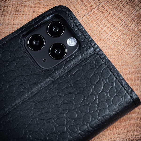 Чохол книжка Crocodille із натуральної шкіри для Xiaomi Mi Series | Чорний SKU0002-1 фото