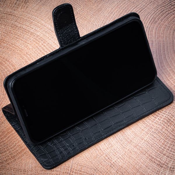 Crocodile Leather Book Case for Xiaomi Mi Series | Black SKU0002-1 photo