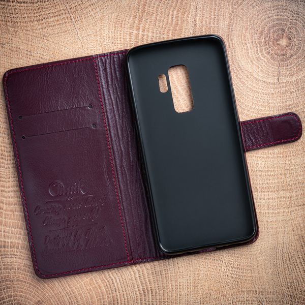 Classic handmade leather book сases ELITE for Samsung Series S | Bordeaux SKU0001-1 photo