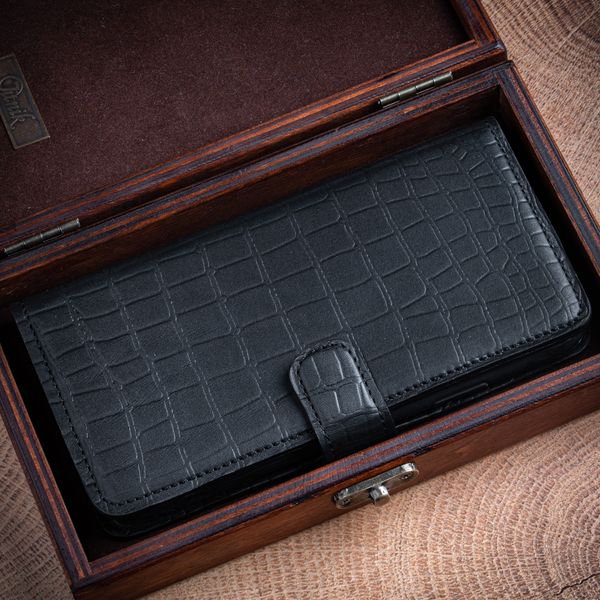 Crocodile Leather Book Case for Xiaomi Mi Series | Black SKU0002-1 photo