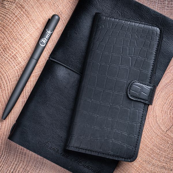 Crocodile Leather Book Case for Xiaomi Mi Series | Black SKU0002-1 photo