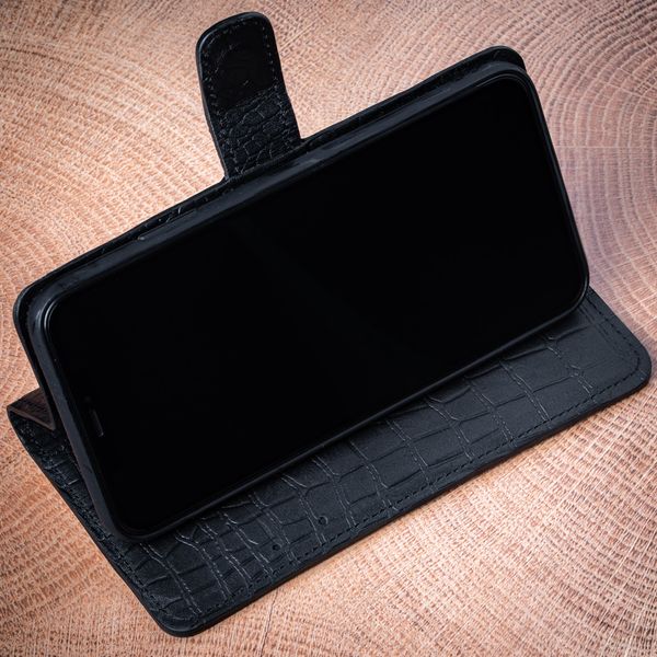 Crocodile Leather Book Case for Samsung Series S | Black SKU0002-1 photo