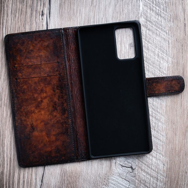 Vintage Leather Book Case Exclusive for Xiaomi Mi Series | Handmade | Marble SKU0003-2 photo