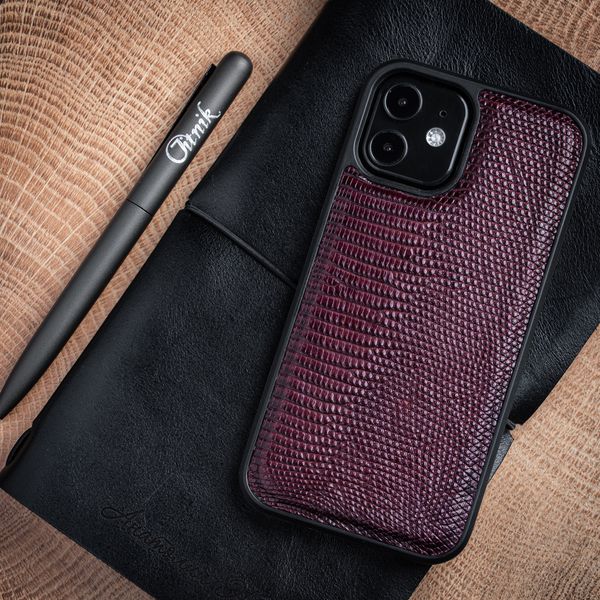 Handcrafted Iguana Leather Bumper Case for Samsung M Series | Bordeaux SKU0020-4 photo