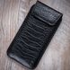 Closed Crocodile Leather Pocket Case for Apple iPhone with Clasp | Black SKU0010-9 photo 1