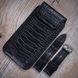 Closed Crocodile Leather Pocket Case for Apple iPhone with Clasp | Black SKU0010-9 photo 8