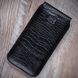 Closed Crocodile Leather Pocket Case for Apple iPhone with Clasp | Black SKU0010-9 photo 2