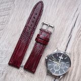 Wizard Varan leather watch strap in burgundy. SKU0040-16 photo