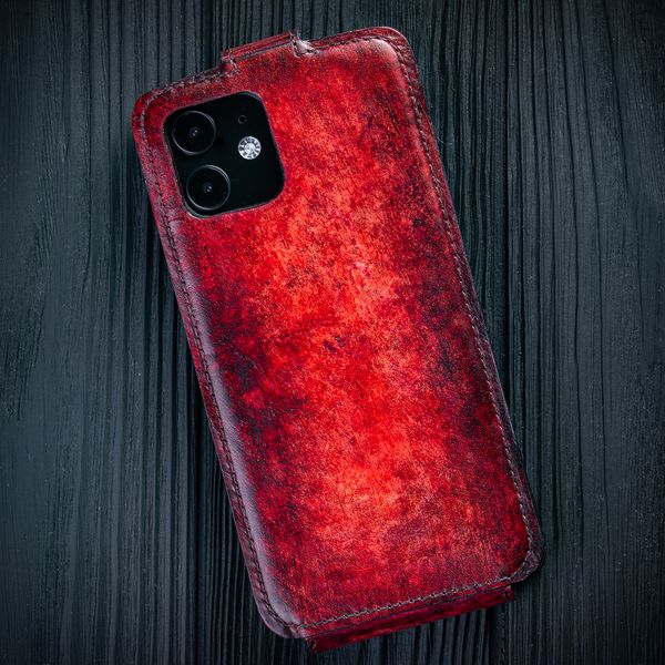 Exclusive Leather Flip Case for Samsung M Series Handmade | Red SKU0030-1 photo