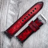 Leather Watch Strap Red SKU0040-9 photo