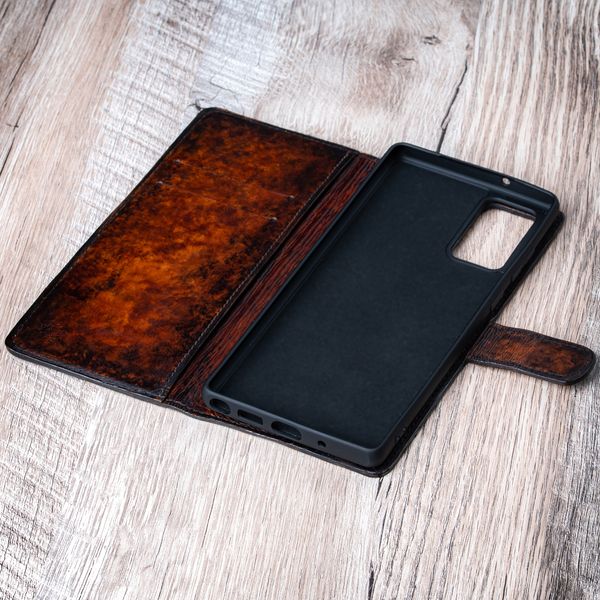 Винтажный кожаный чехол книга Exclusive для Samsung M Series | Мрамор SKU0003-2 фото